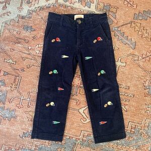 Beaufort Bonnet Company Navy Critter Sheffield Corduroy Pants - Football Design